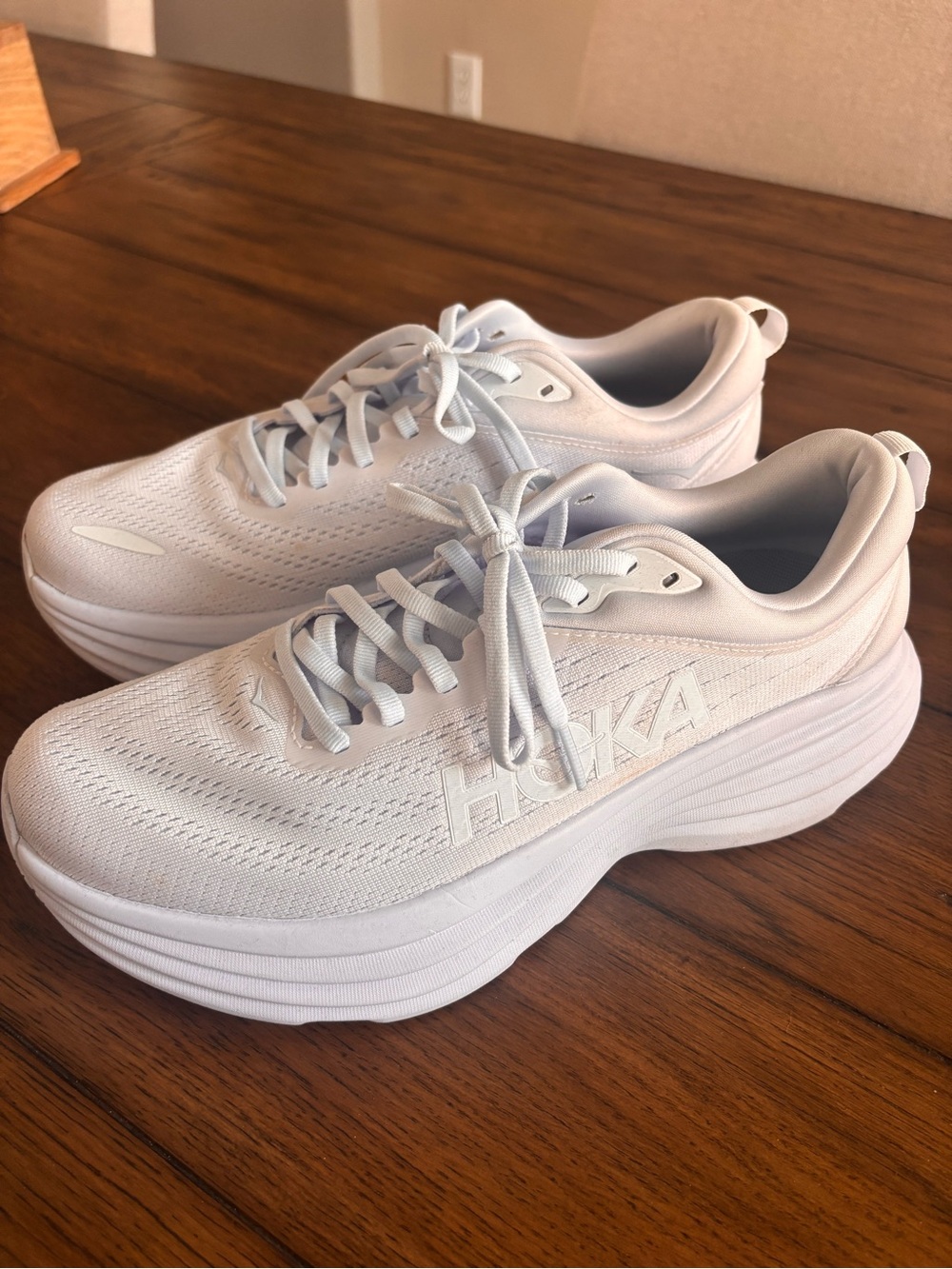 HOKA Bondi 8 Women's White Running Sneakers